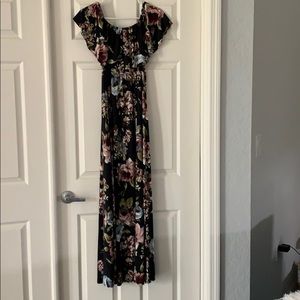 Pinkblush off the shoulder maternity dress.